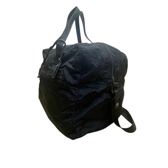 Cole Haan Black Nylon Weekender Adjustable Leather Strap Travel Duffle Bag - Picture 3 of 14